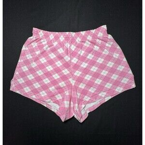 Y2K 2000s Mcbling Pink Plaid Soffe Shorts Small Preppy GUC